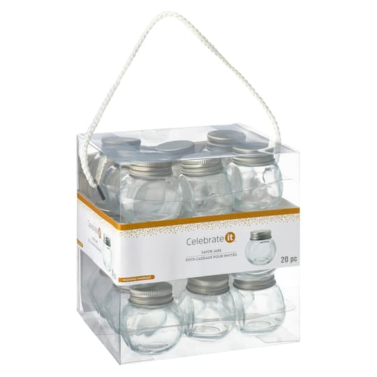 Celebrate It; Round Glass Favor Jars, 20ct. by Celebrate It™; Category:Glass Jars; Image:1